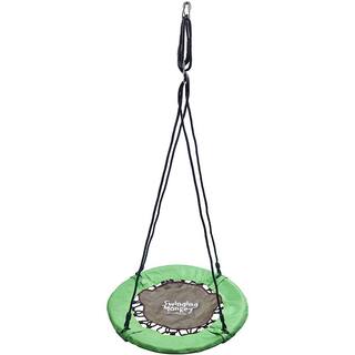 SWINGING MONKEY PRODUCTS Giant 30 in. Green Weatherproof Disc Bungee Outdoor Tree Saucer Swing SWG-GRN-76