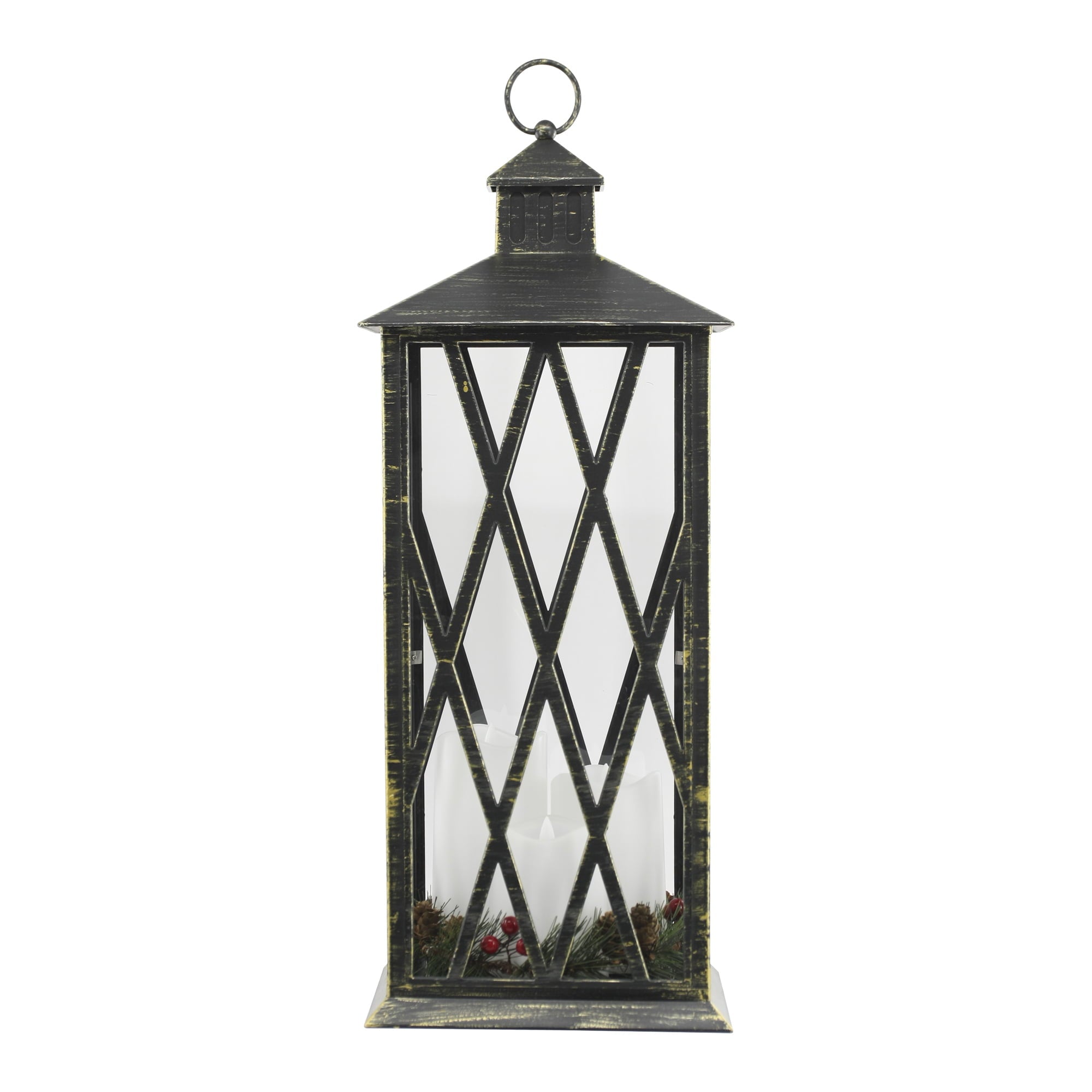 Holiday Time Black 23.4-Inch LED Lantern