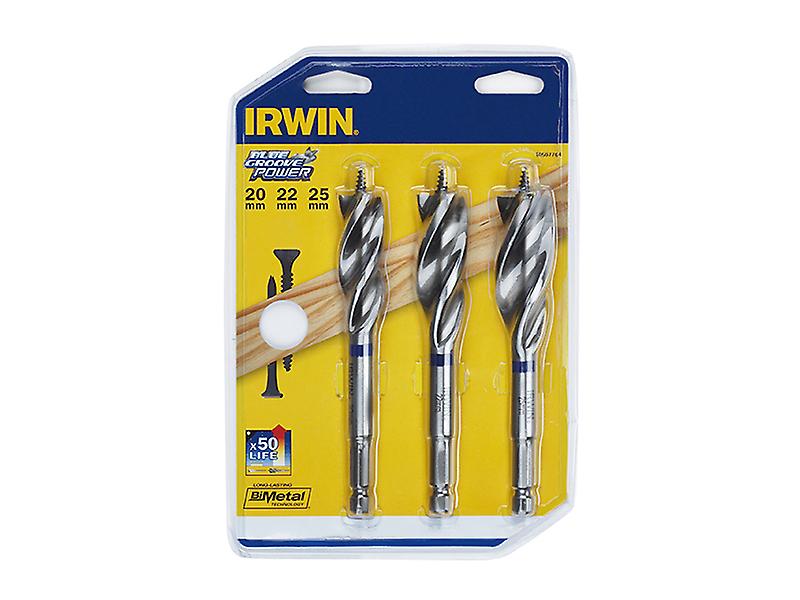 IRWIN Blue Groove Wood Power Bit Set 3 Piece 20， 22 and 25mm IRW10507764