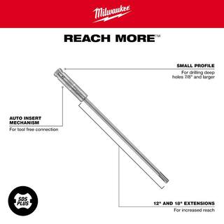 MW PLUSLOK 18 in. SDS-PLUS Carbide Bit Extension 48-20-6945