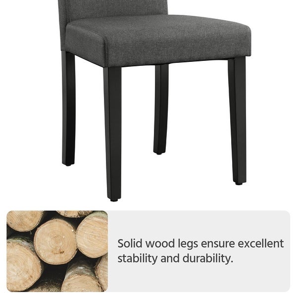 Dining Chair Modern Stylish Upholstered Kitchen Living Room Padded Chair with Solid Wood Legs Set of 4， Dark Grey - as picture