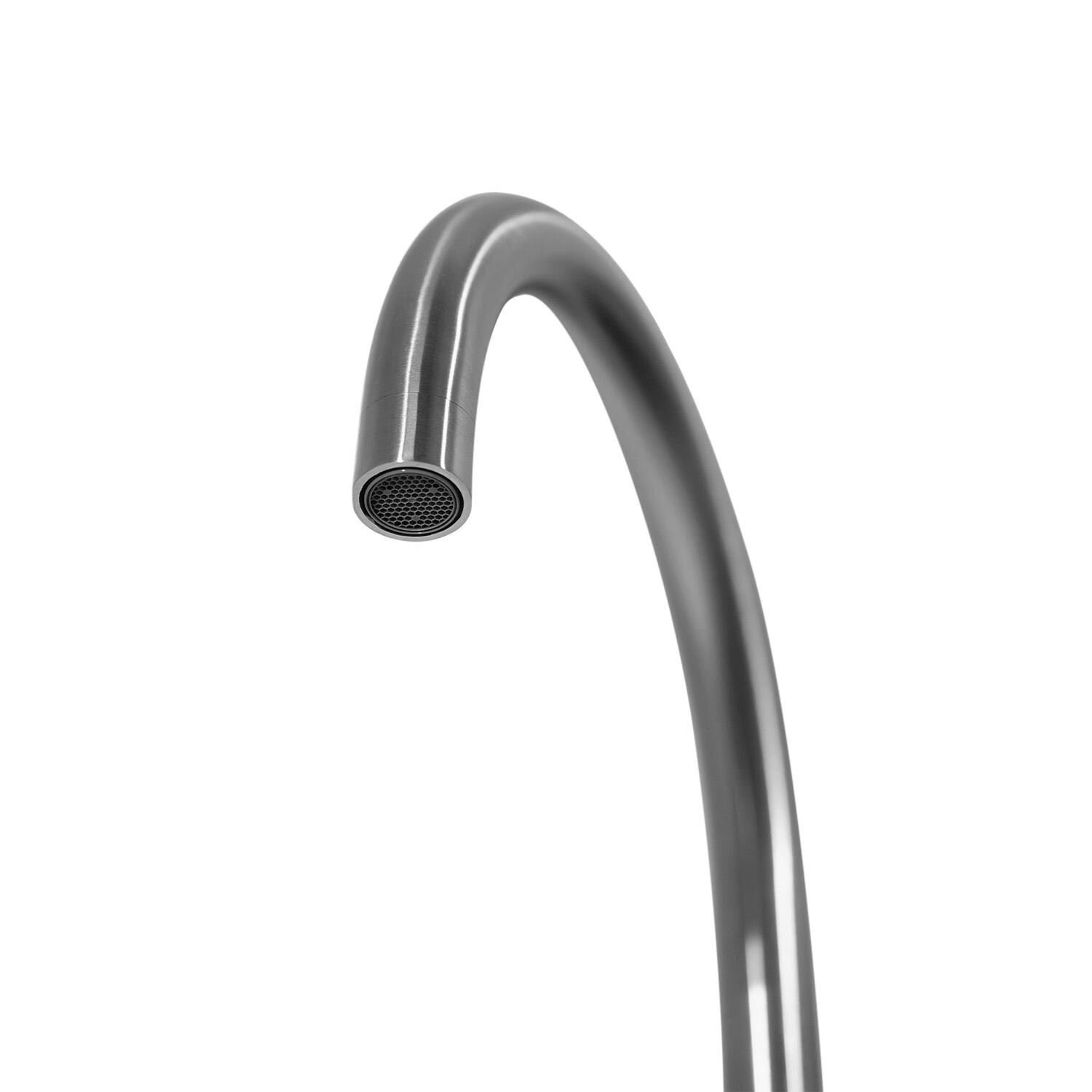 Signature Stainless Steel Outdoor Single Handle Gooseneck Hot/Cold Faucet