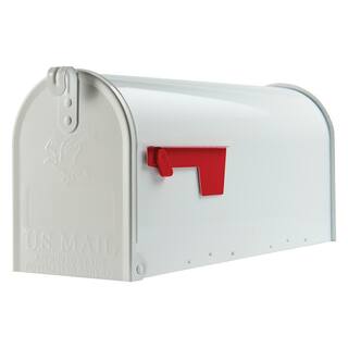 Gibraltar Mailboxes Elite White Medium Steel Post Mount Mailbox E1100W00