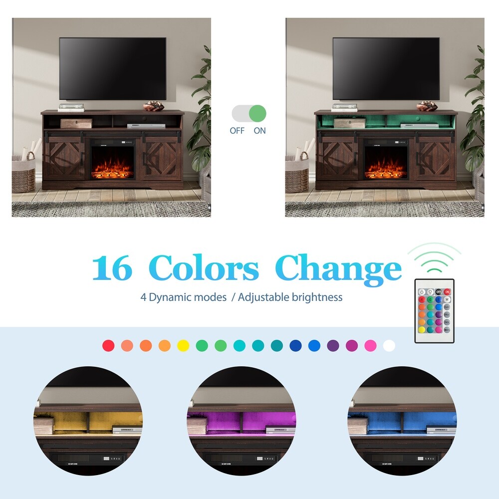 WAMPAT Electric Fireplace TV Stand for TVs Up to 65 Inch   59\