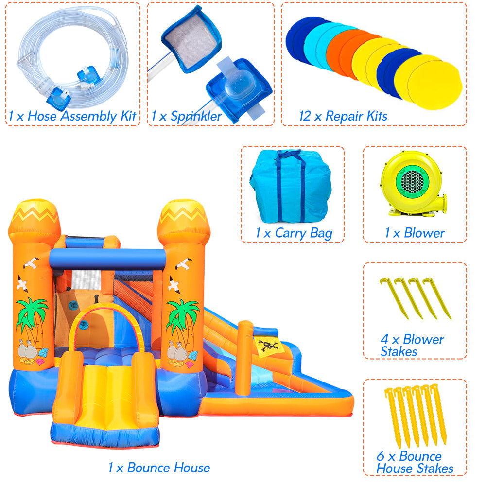 MultiEase Inflatable Kids Water Slide Park Bounce Splash Pool Patio