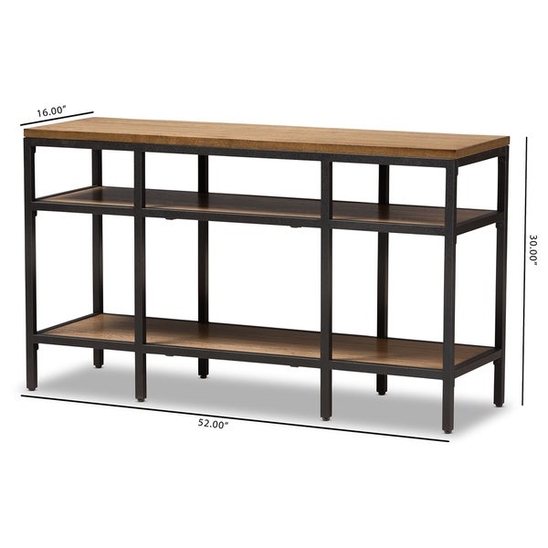 Rustic Brown and Black Console Table by Baxton Studio