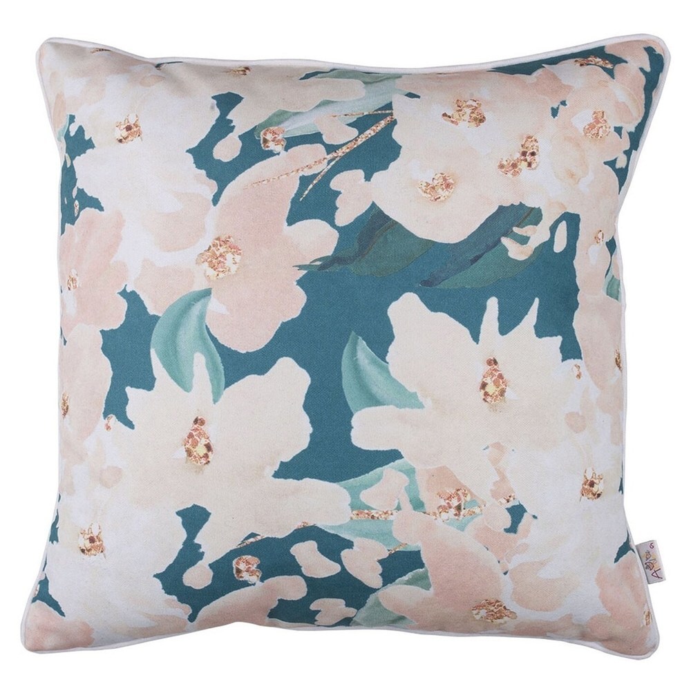 Porch   Den Fernshire Flower printed Throw Pillow Cover