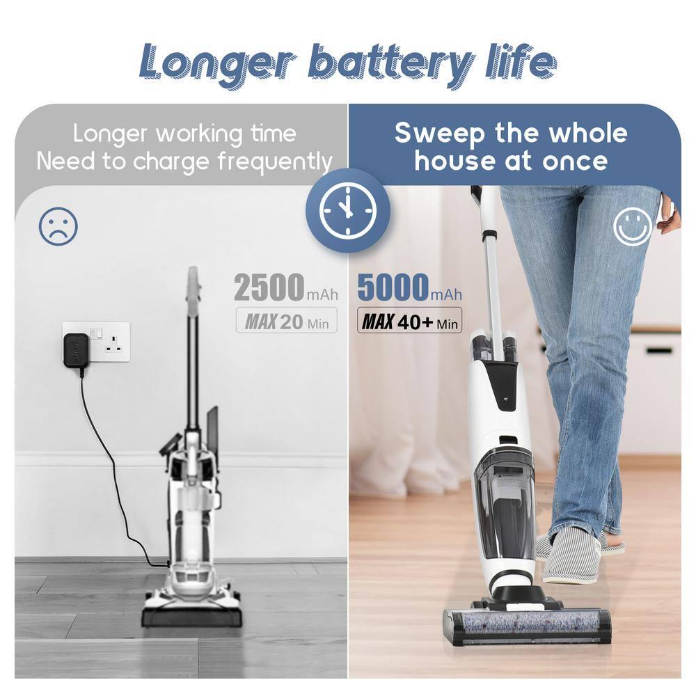 Tileon MultiSurface Cordless Bagless 3in1 Stick Vacuum Cleaner in White with 2Tank and SelfCleaning System