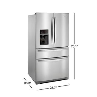 Whirlpool 26 cu. ft. French Door Refrigerator in Fingerprint Resistant Stainless Steel WRX986SIHZ