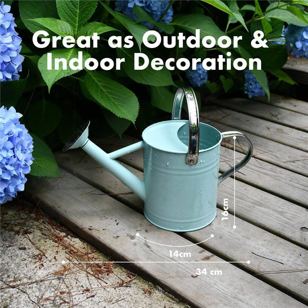 Dyiom 0.5 Gal. Teal Metal Watering Can with Removable Spout Rainwater Harvesting System B0B2WYDWXT