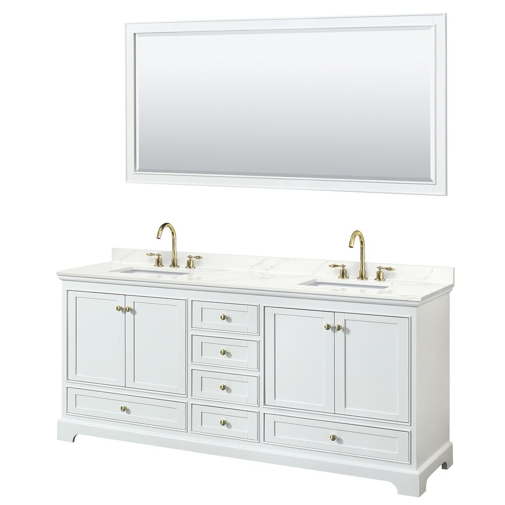 Deborah 80 inch Double Vanity  Quartz Top  70 inch Mirror