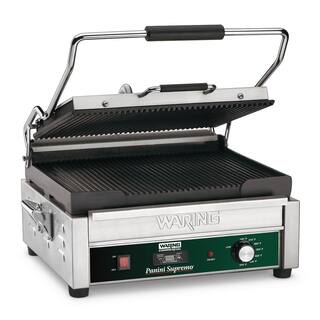 Waring Commercial Panini Supremo Large Panini Grill with Timer - 120-Volt (14.5 in. x 11 in. Cooking Surface) WPG250T