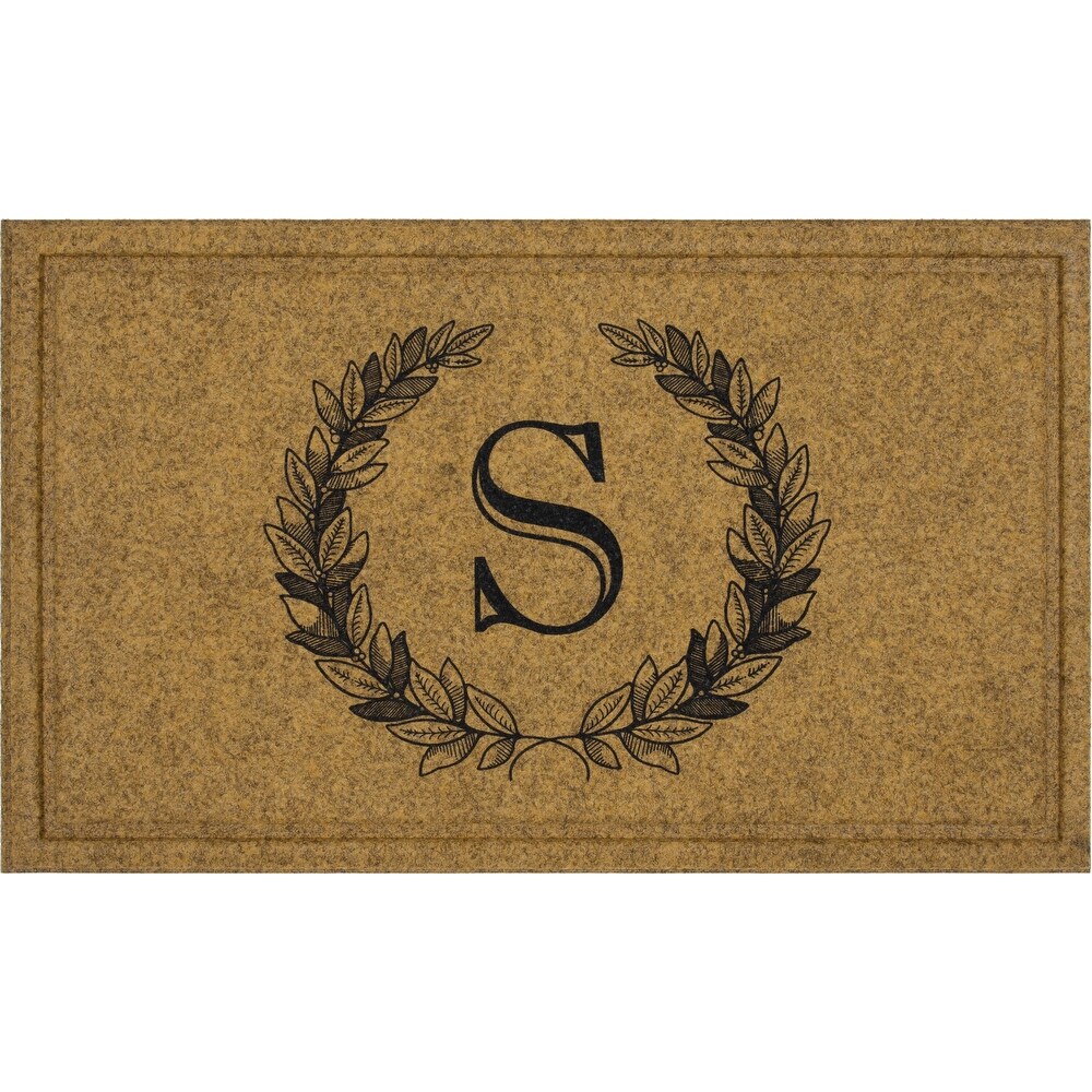 Mohawk Home Monogram Initial Faux Coir Door Mat