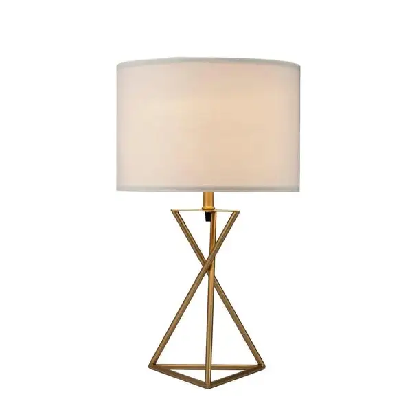 Ester Matte Gold Hourglass Mid Cetury Modern Metal Table Lamp