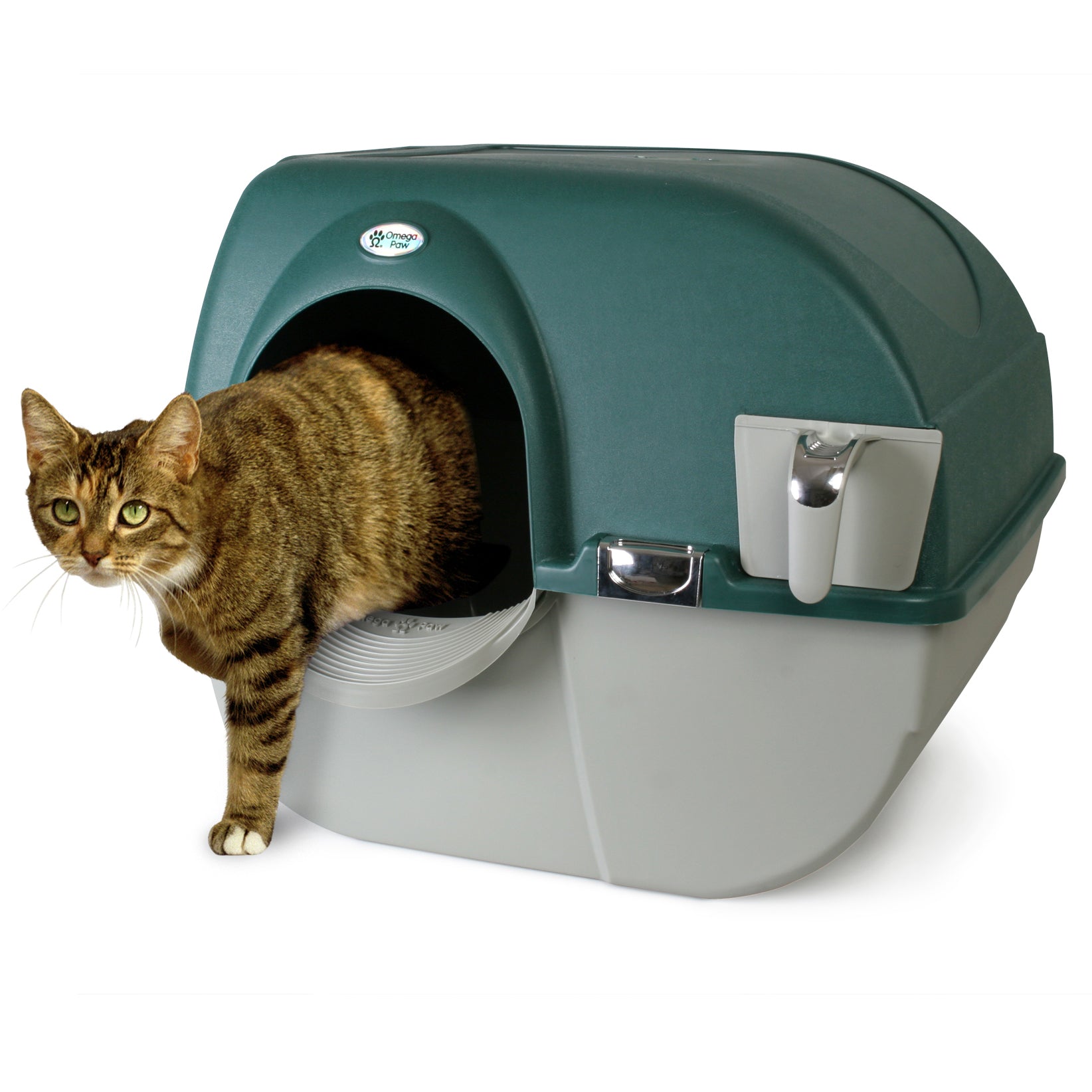 Omega Paw Roll'n Clean Self-Cleaning Litter Box and Paw Cleaning Mat for Cats