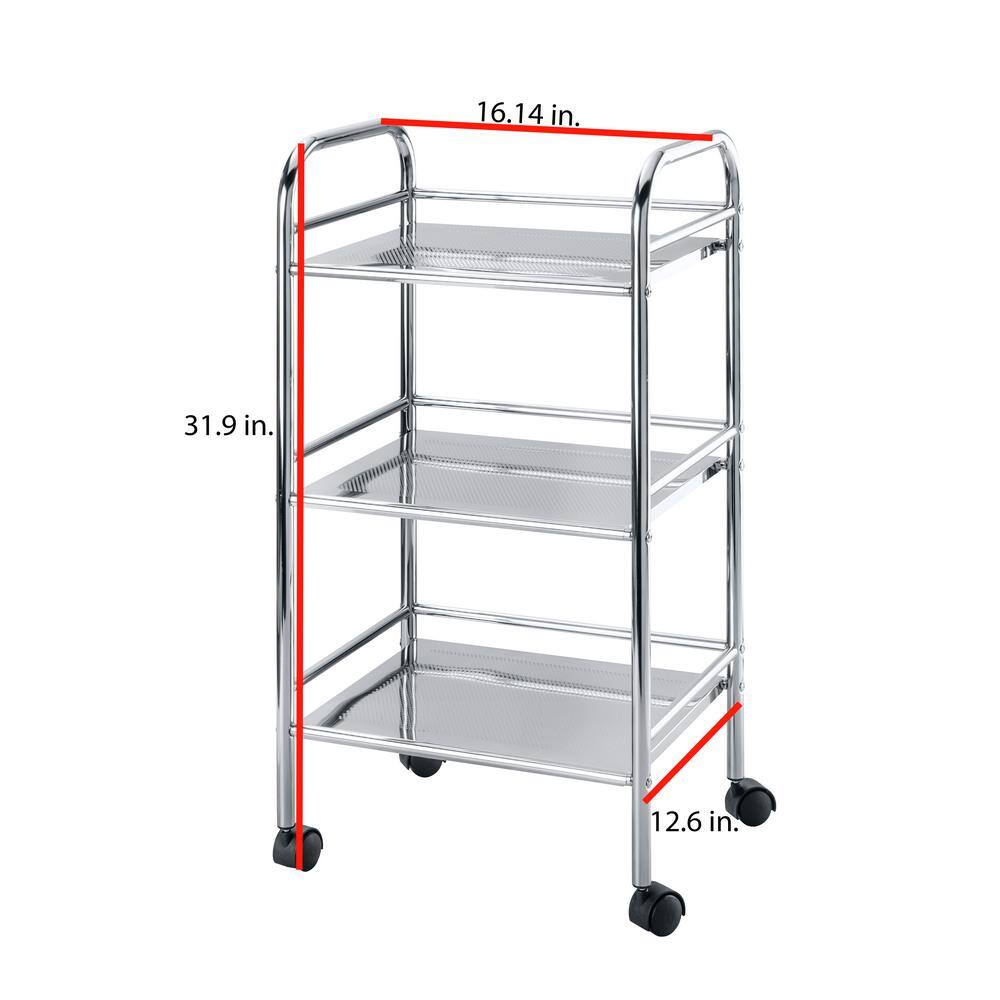 Wenko Exclusive 3-tier Chrome 4-Wheeled Bath Cart 12285100