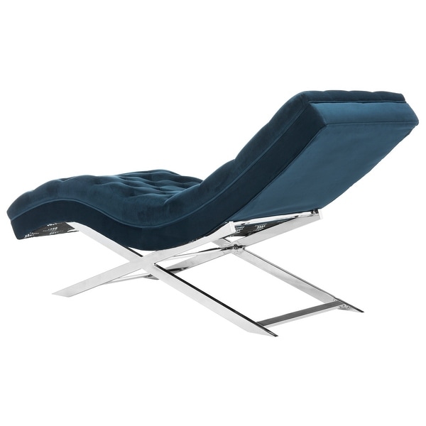 SAFAVIEH Monroe Navy Chaise - 65