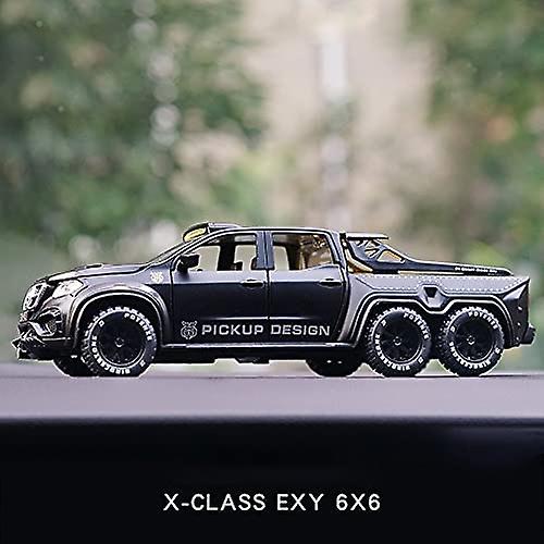 Simulation Alloy Car Modle Pickup 1/28 Metal Toy Car Sound Light Pull Back Model Toys For Boys Light Toys (black)