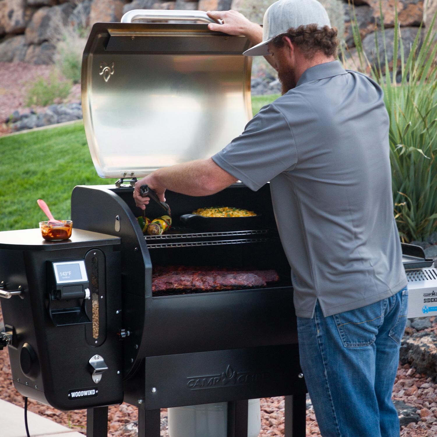 Camp Chef Woodwind WiFi 24-Inch Pellet Grill With Propane Sidekick Burner