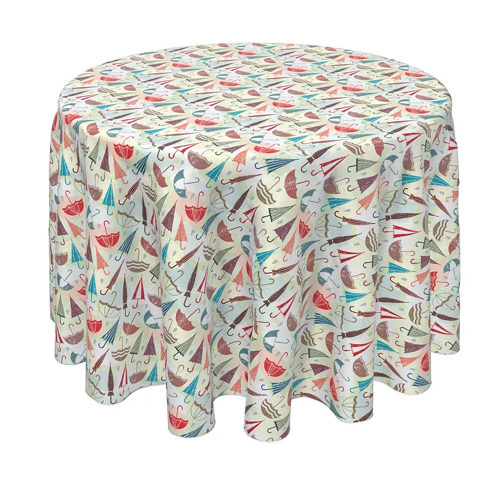 Round Tablecloth， 100% Polyester， 90 Round， Calling for Rain