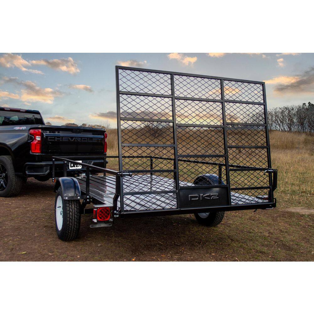 DK2 1950 lbs. Capacity 6 ft. x 10 ft. Open Rail Utility Trailer Kit with 48 in. Drive-Up Gate MMT6X10