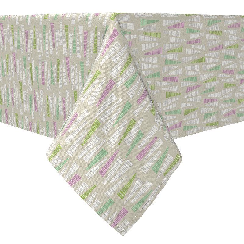 Square Tablecloth， 100% Cotton， 60x60， Geo Triangles