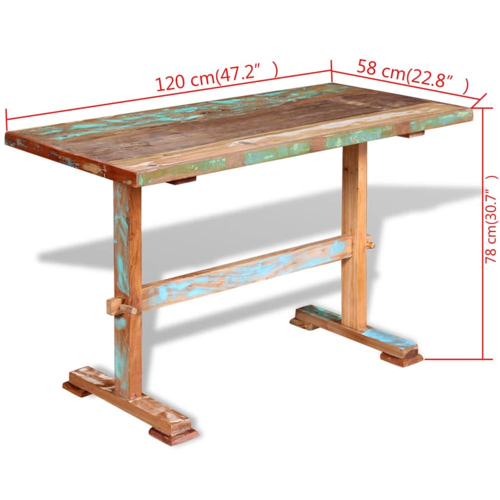 vidaXL Pedestal Dining Table Solid Reclaimed Wood 47.2\