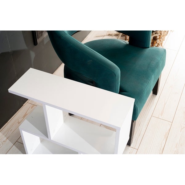 Alfa Rectangle 4 Shelves End Table， 23 inch End Table for Living Rooms