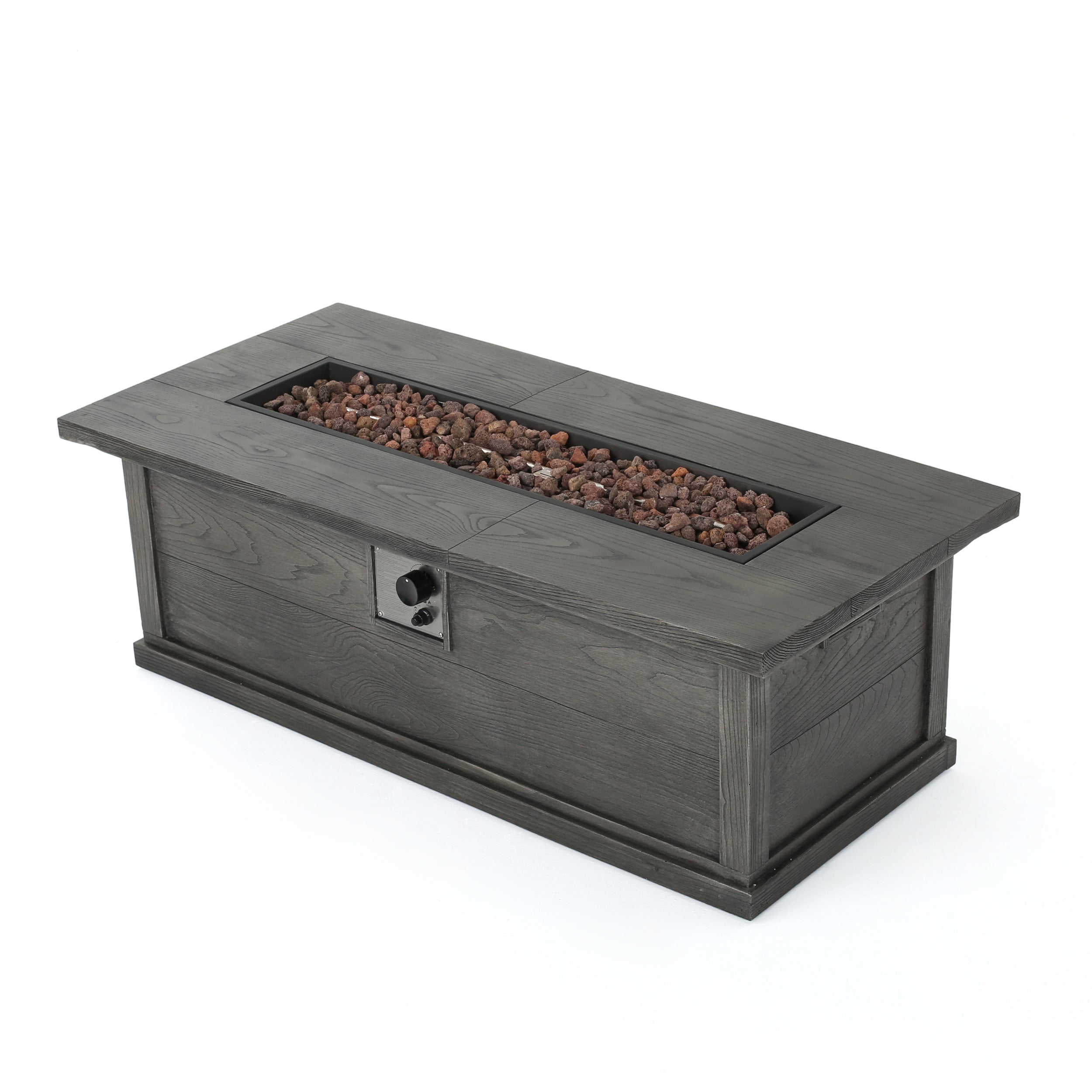 Lecanto Outdoor 50,000 BTU Lightweight Concrete Rectangular Fire Pit (No Tank Holder)