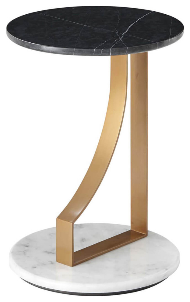 Modern Marble and Brass Side Table   Contemporary   Side Tables And End Tables   by English Georgian America  Houzz