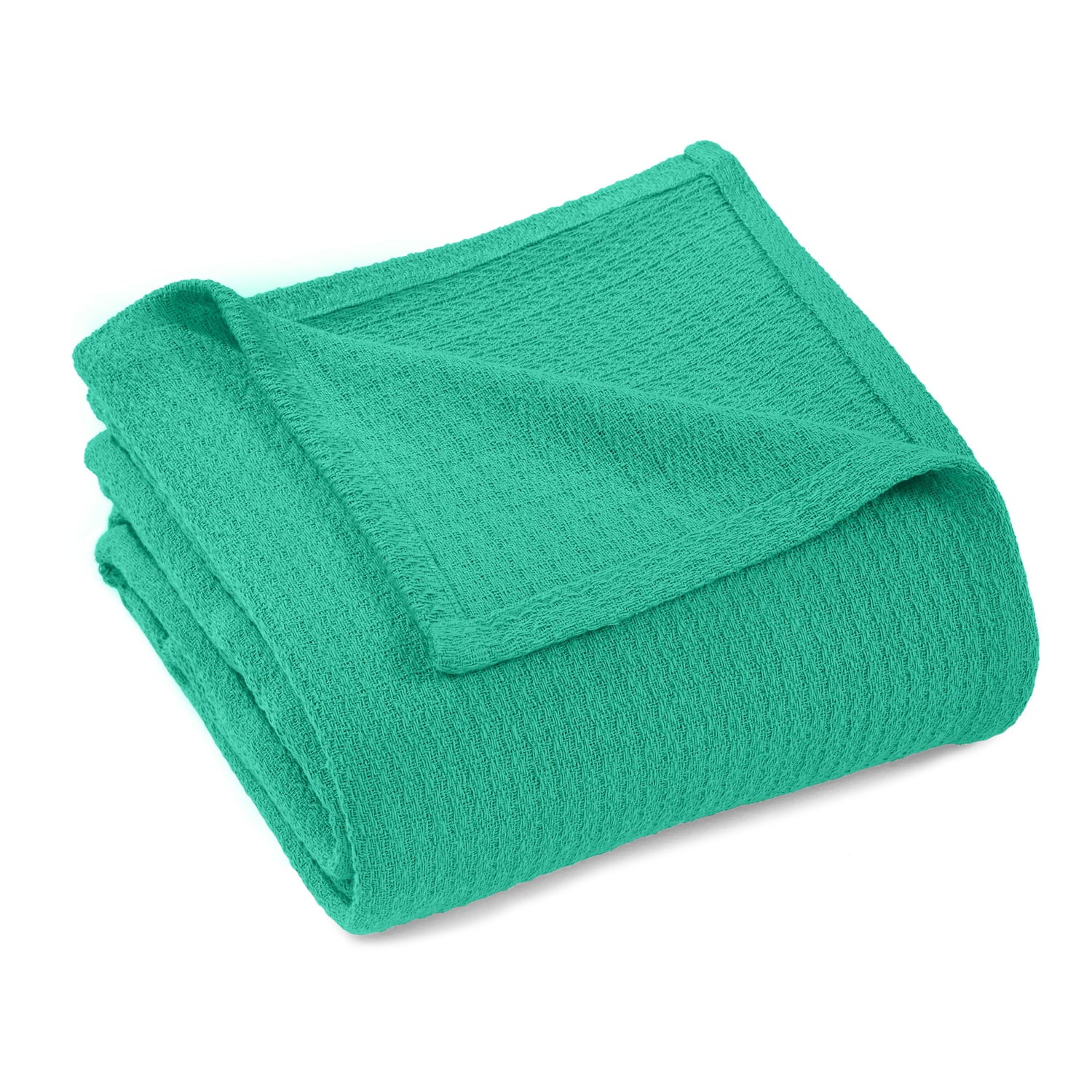 Impressions Solid Woven Cotton Throws and Blankets， Twin