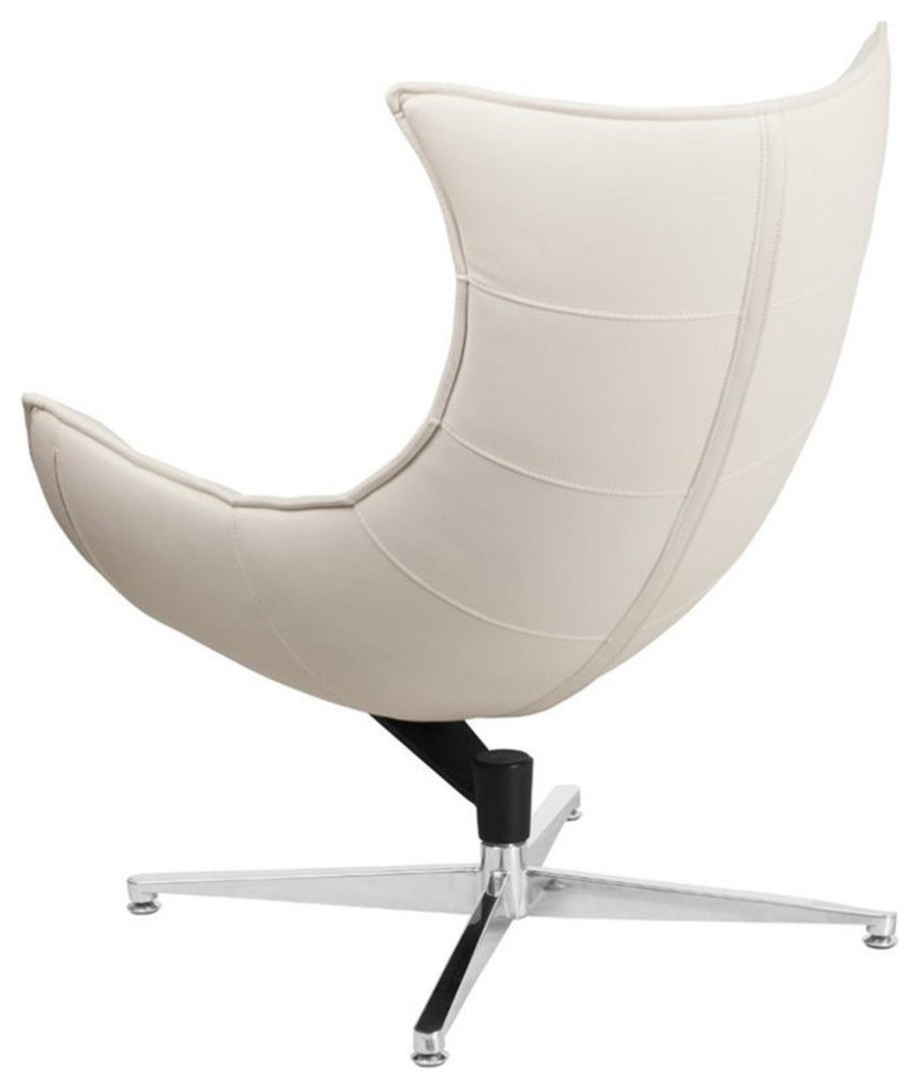 Flash Furniture Leather Cocoon Chair in White   Modern   Armchairs And Accent Chairs   by Homesquare  Houzz