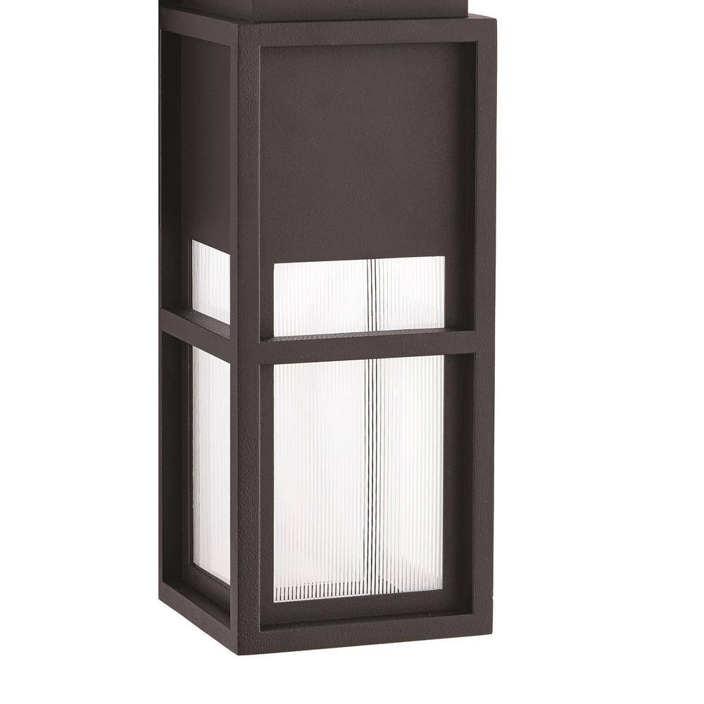 Home Decorators Collection Melrose 1-Light Sand Black LED Outdoor Wall Mount Lantern 23759