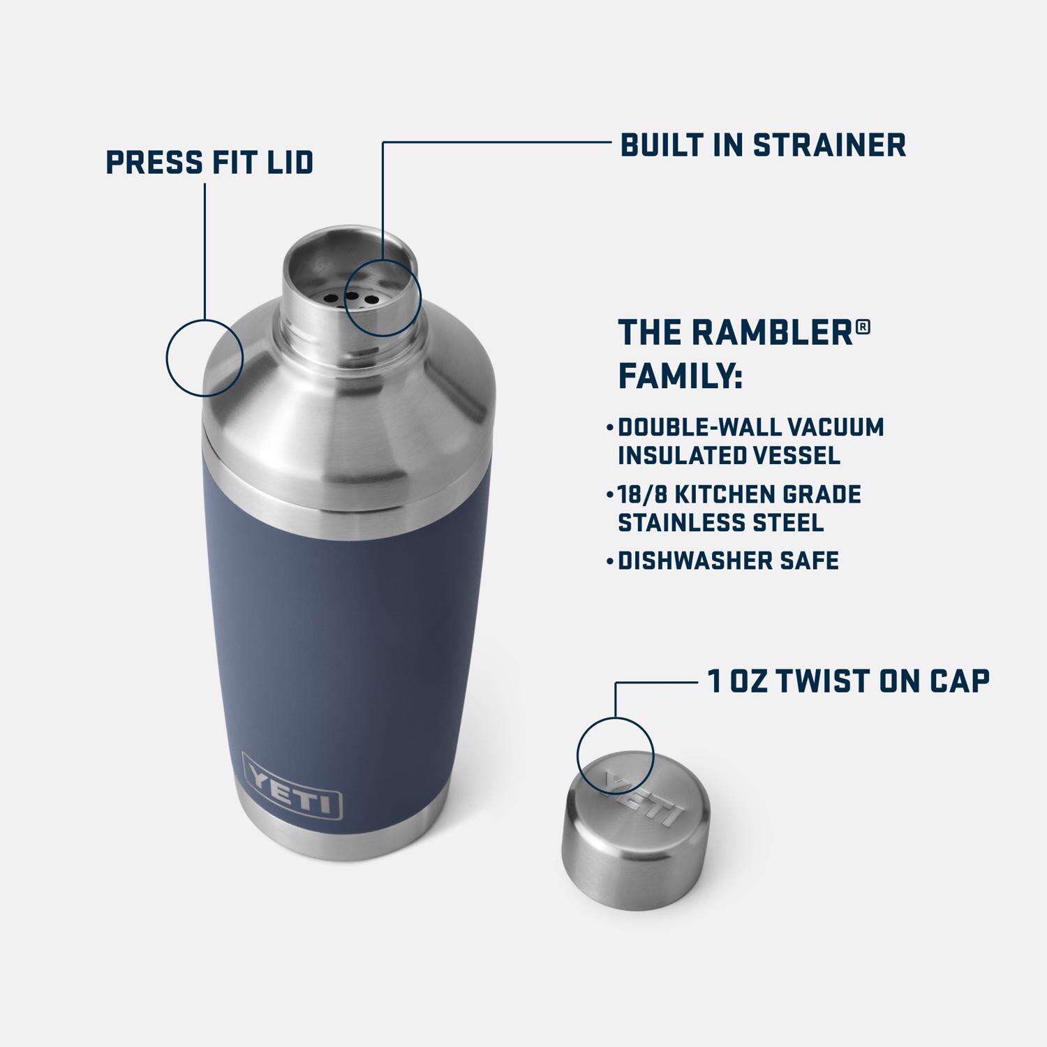 YETI Rambler 20 oz Navy Stainless Steel Cocktail Shaker