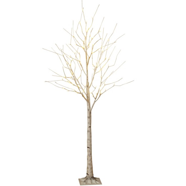 Gerson International 6 foot Birch Bark Effect Lighted Tree With Led Warm White Lights