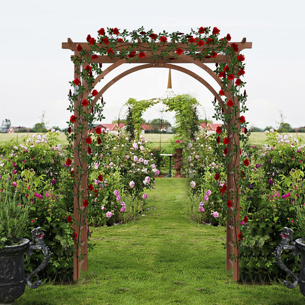 Beautiful And Practical Garden Arch Dark Brown