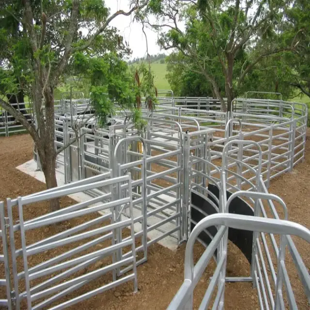 Factory supply pvc security cattle corral panels for farm of cattle fence/Livestock Metal Cattle Fence With Fence Pane