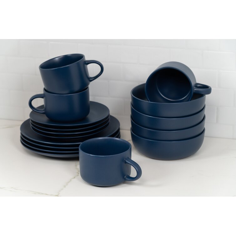 Ten Strawberry Street Wazee Matte Stoneware Dinnerware Set - Service for 4