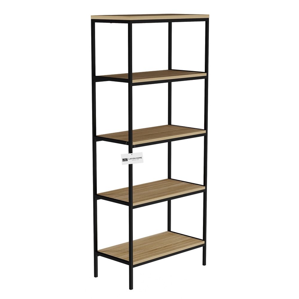 Carson Carrington Tevansjo 5 tier Bookshelf Open Industrial Shelving   23.75 x 11.75 x 56.75