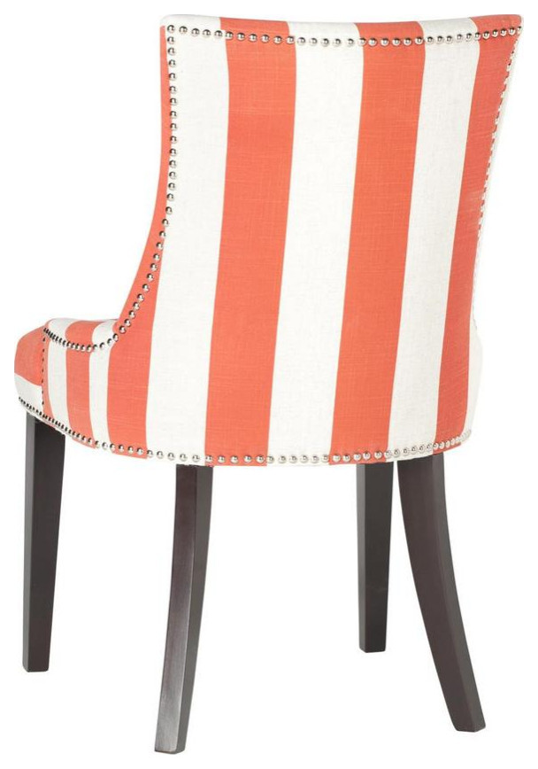 De De 19 quotH Awning Stripes Dining Chair  Set of 2  Silver Nail Heads Orange   Contemporary   Dining Chairs   by V.S.D Furniture  Houzz