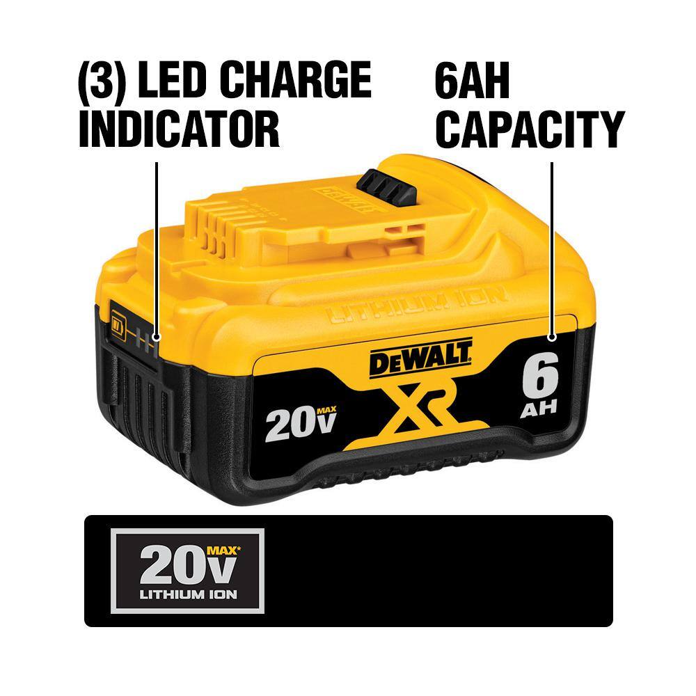 DW 20-Volt MAX XR Premium Lithium-Ion 6.0Ah Battery (5-Pack) DCB206-5