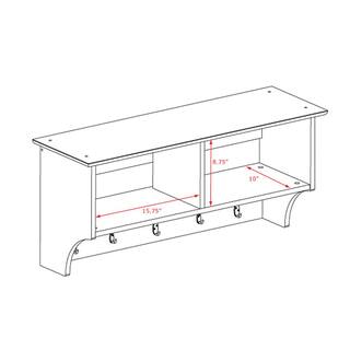 Prepac 36 in. Wall-Mounted Coat Rack in White WEC-3616