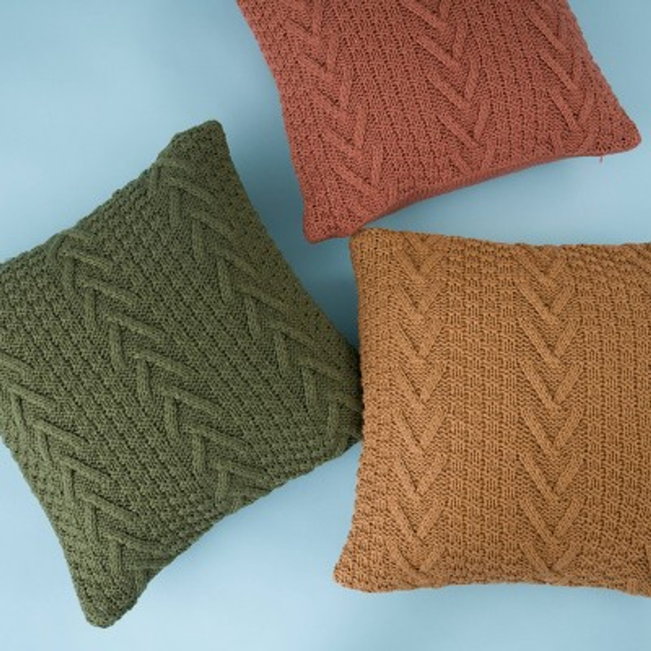 20x20 Oversize Chunky Sweater Knit Square Throw Pillow Ginger - Evergrace