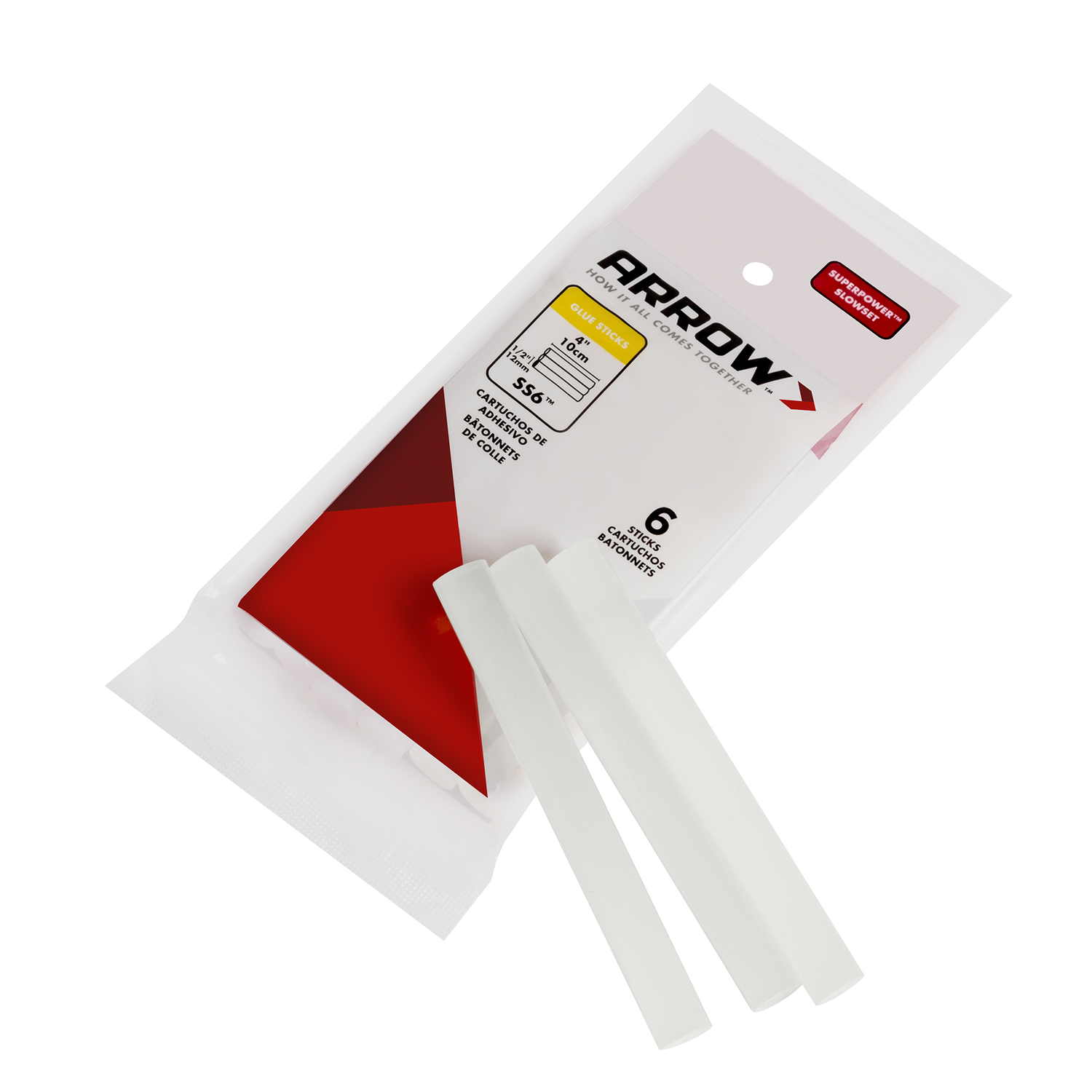 Arrow 0.5 in. D X 4 in. L Glue Sticks Clear 6 pk