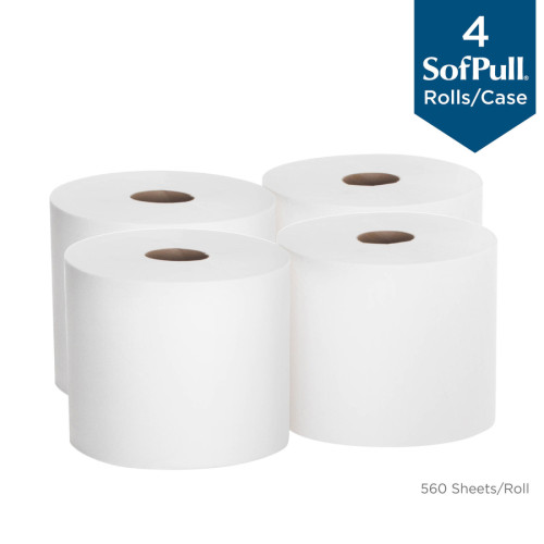 Georgia-Pacific SofPull Perforated Paper Towel， 7 4/5 x 15， White， 560/Roll， 4 Rolls/Carton (28143)