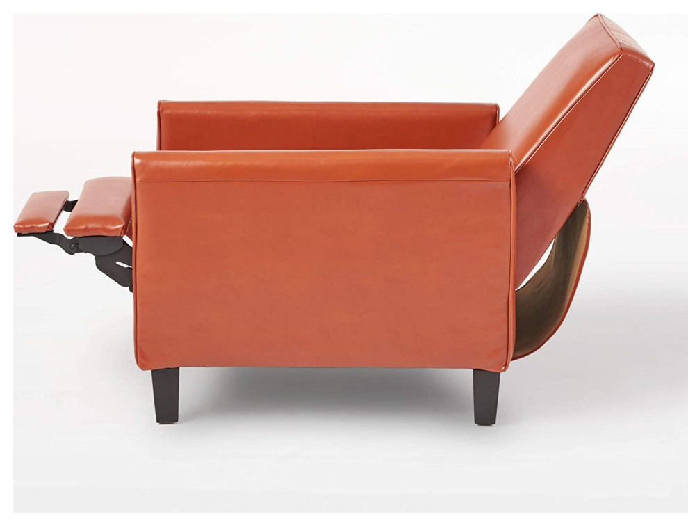 Contemporary Recliner  Low Profile Design With Faux Leather Padded Seat   Contemporary   Recliner Chairs   by Declusia  Houzz