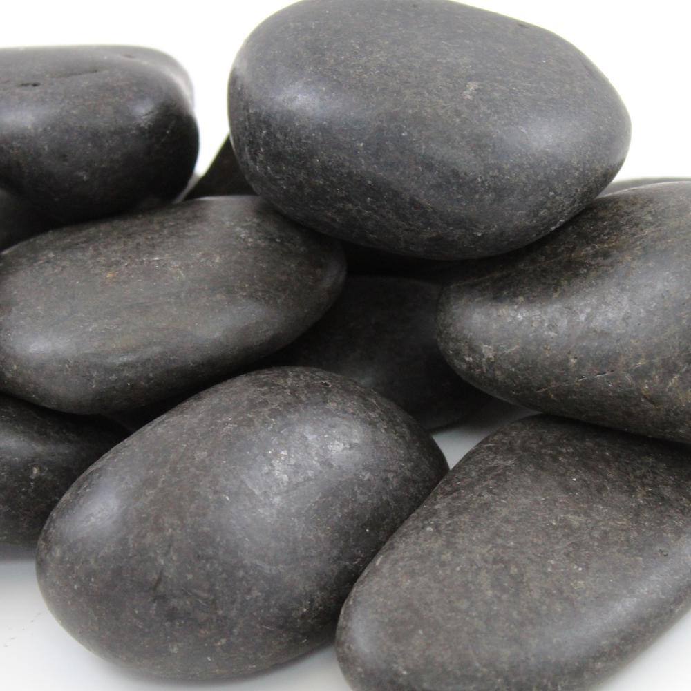 Rain Forest 0.40 cu. ft. 2 in. to 3 in. 30 lbs. Large Black Grade A Polished Pebbles RFBRPA3-30