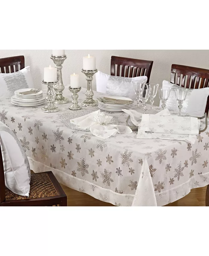 Saro Lifestyle Table Runner with Burnout Snowflake Design