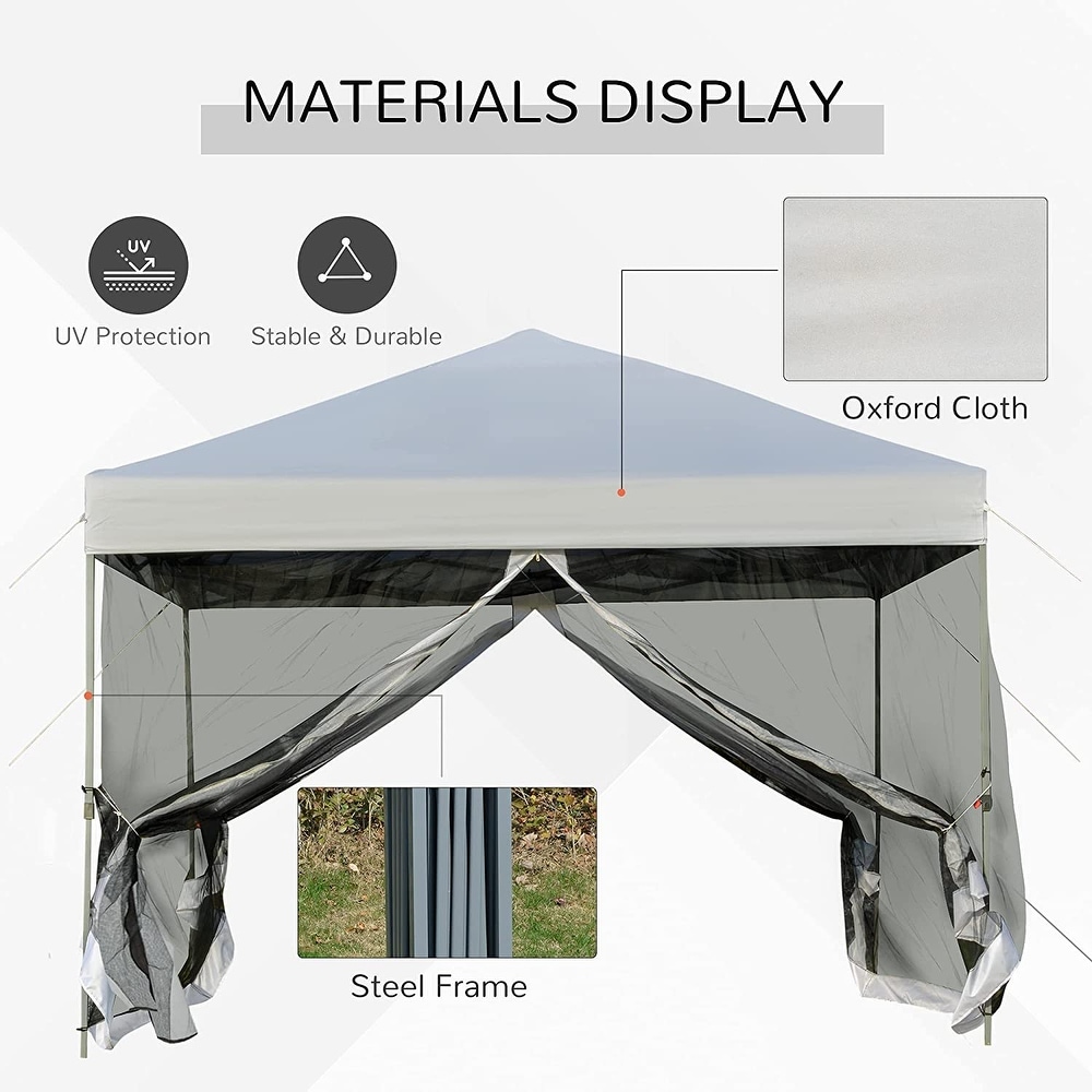 Portable Folding Tent Gazebo with Removable Sidewalls Mesh Curtains