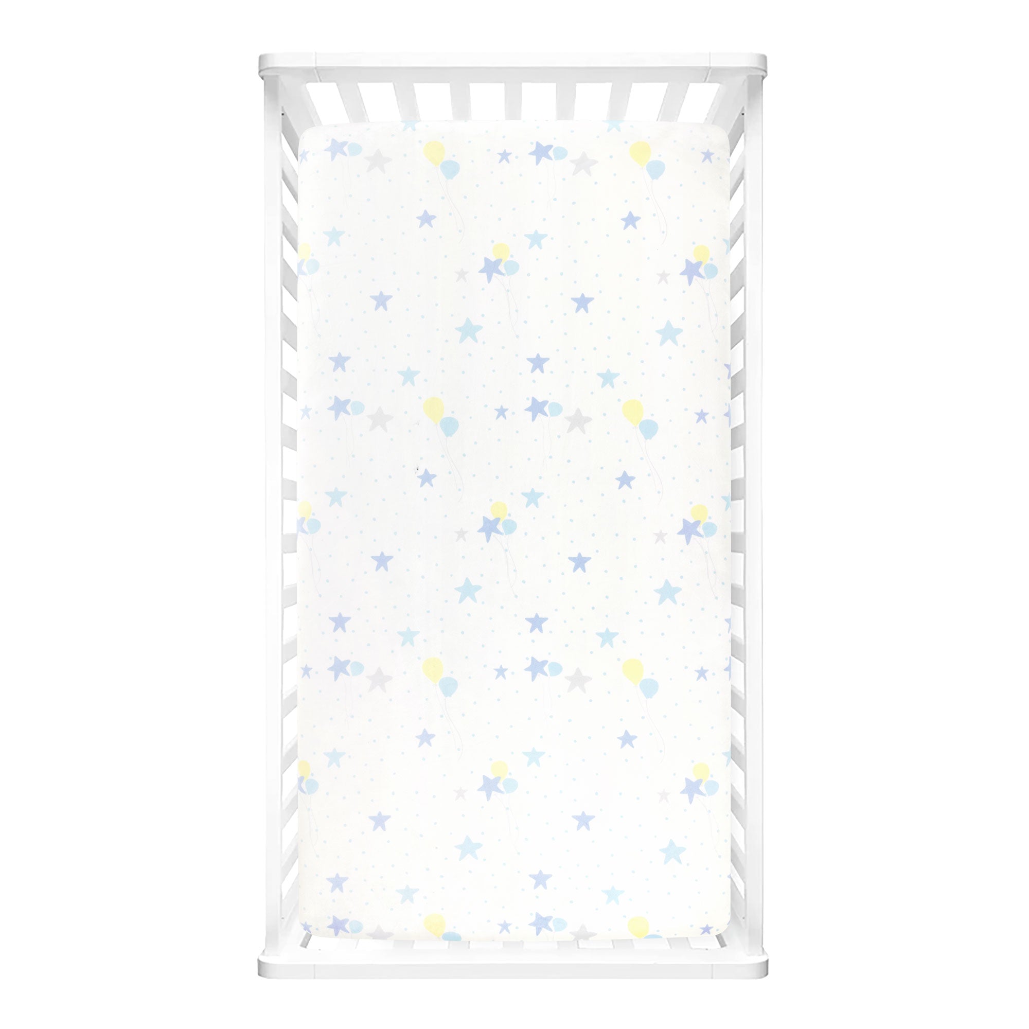 Elephant Balloon Stars Soft & Plush Fitted Crib Sheet